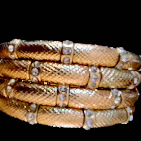 Jewelry Ladies Stretch Gold Bracelet With Rhinestones Poshmark